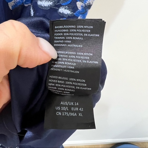 Revolve X Bardot Sapphire Lace Midi floral dress Sz L NWT - Picture 8 of 15